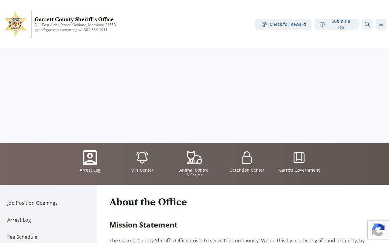 Garrett County court process service description from the sheriff's office